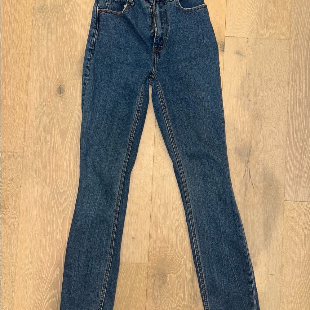 Abercrombie & Fitch Dark Blue Straight Leg Jeans 24 Curve Love